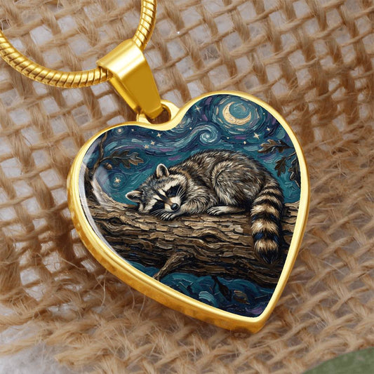 Midnight Bandit Heart Necklace
