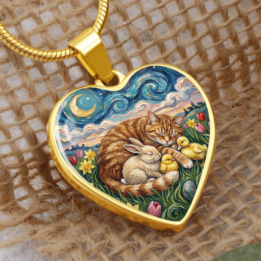 Easter Night Heart Necklace