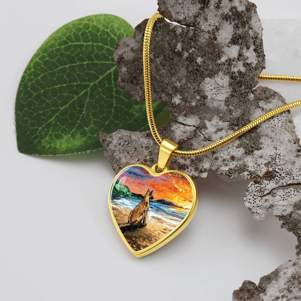 Beach Days - Belgian Malinois Heart Necklace