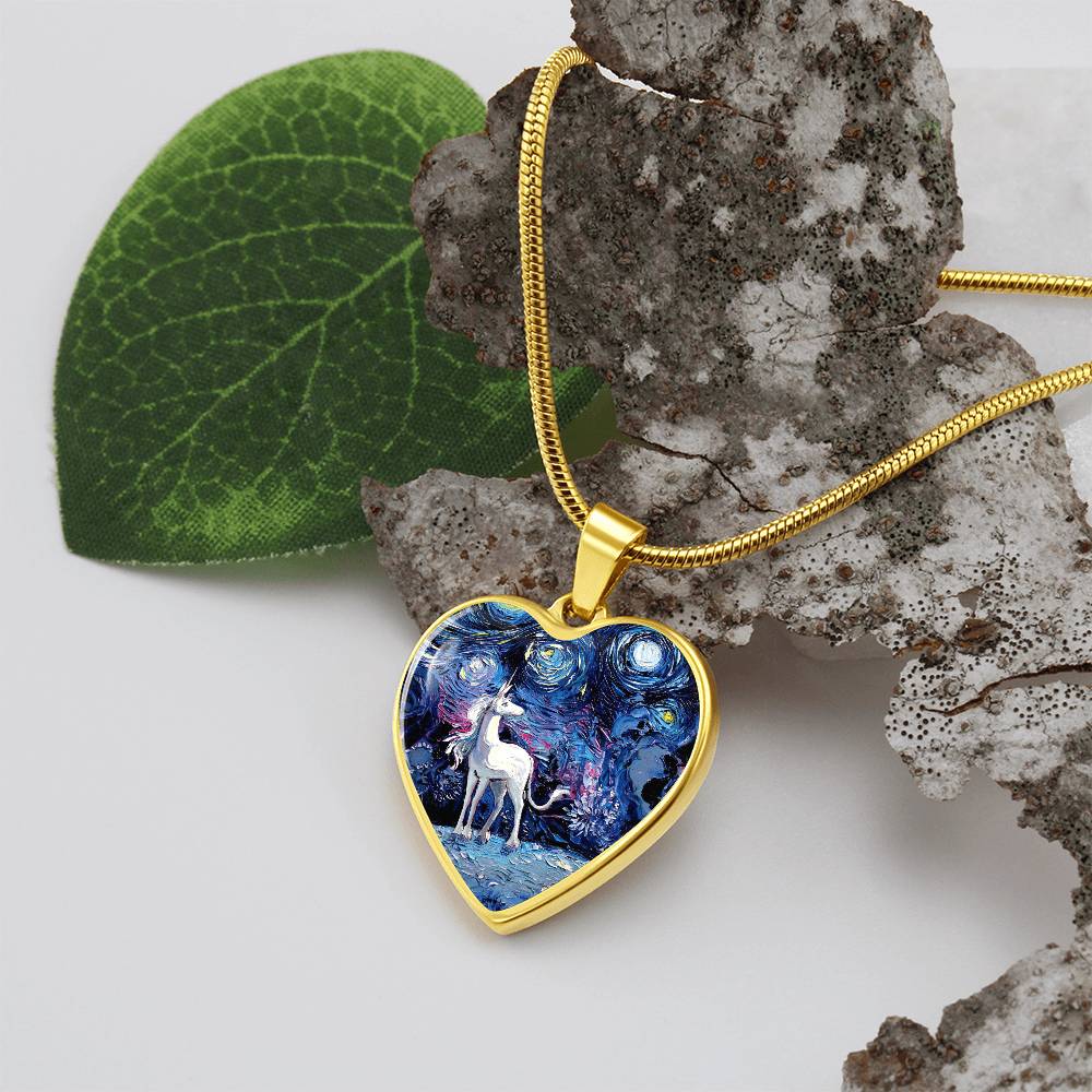 Van Gogh Never Saw The Last Starry Night Heart Necklace