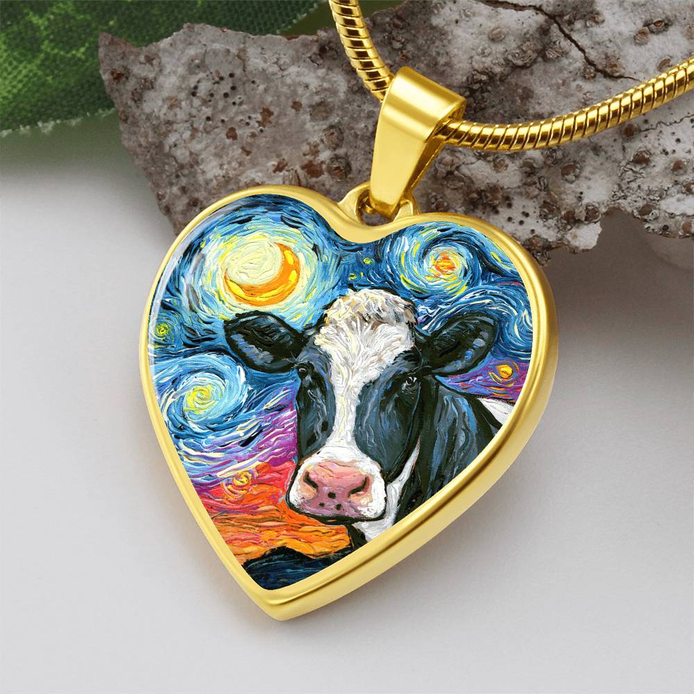 Holstein Starry Night Heart Necklace