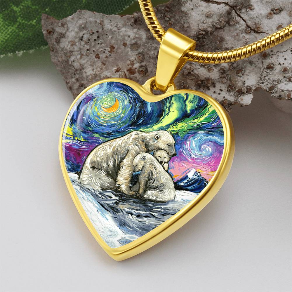 Polar Night Starry Night Heart Bangle Bracelet