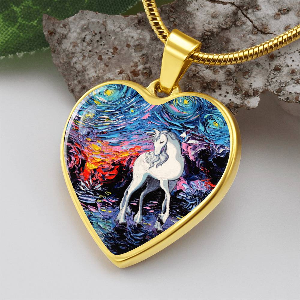 Regret Starry Night Heart Necklace