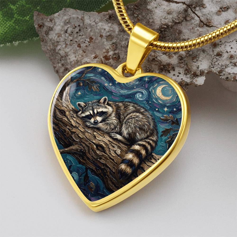 Midnight Bandit Heart Necklace
