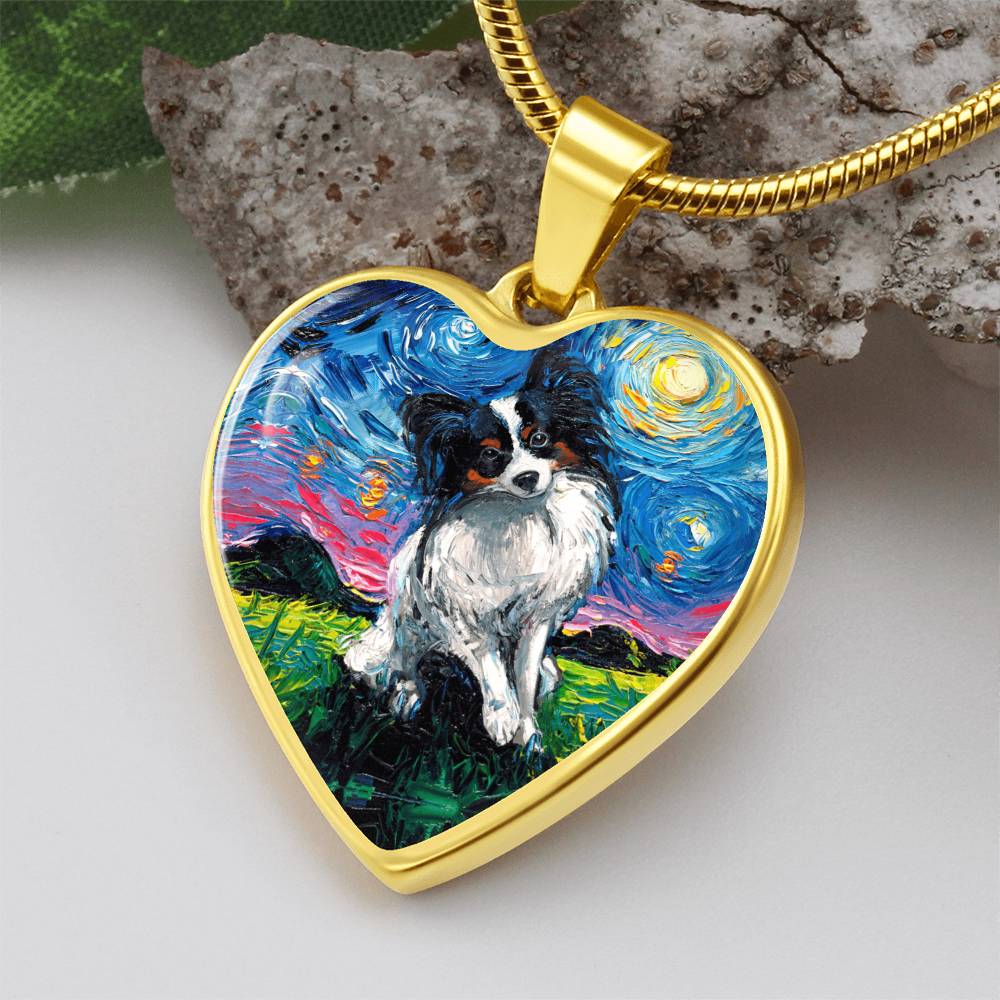 Papillon Starry Night Heart Necklace