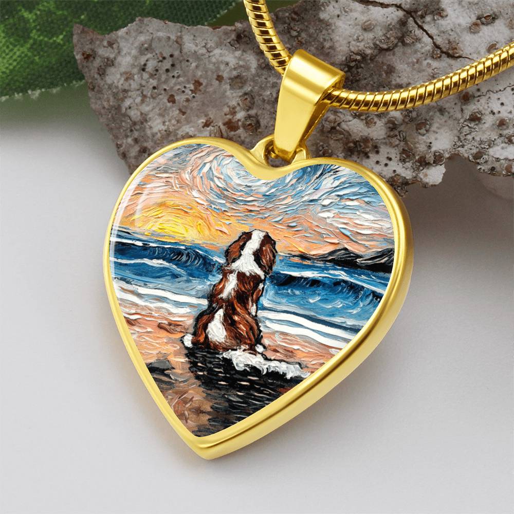 Beach Days - Blenheim Cavalier Starry Night Heart Necklace