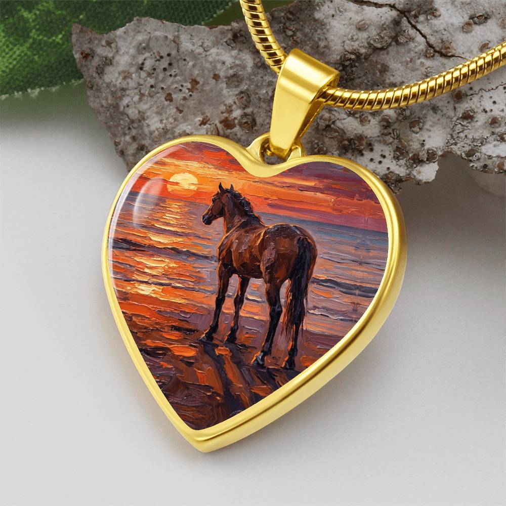 Sunset - Chocolate Mare Heart Necklace