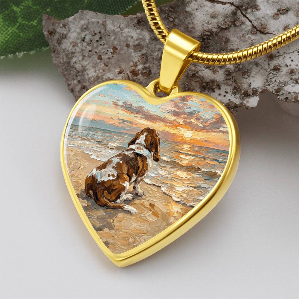 Beach Days - Basset Hound Heart Necklace