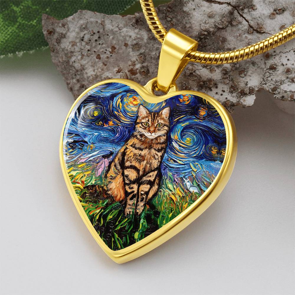 Brown TabbyStarry Night Heart Necklace