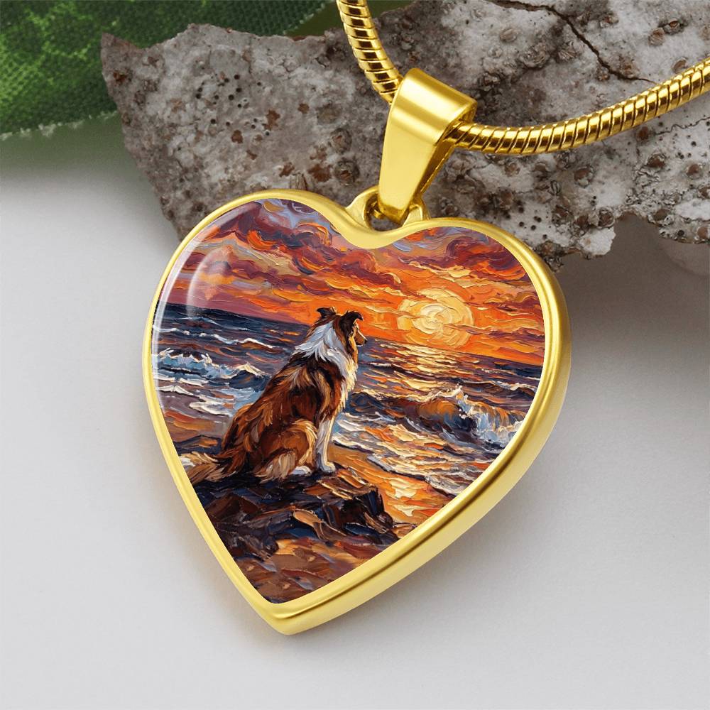 Beach Day - Collie Heart Necklace