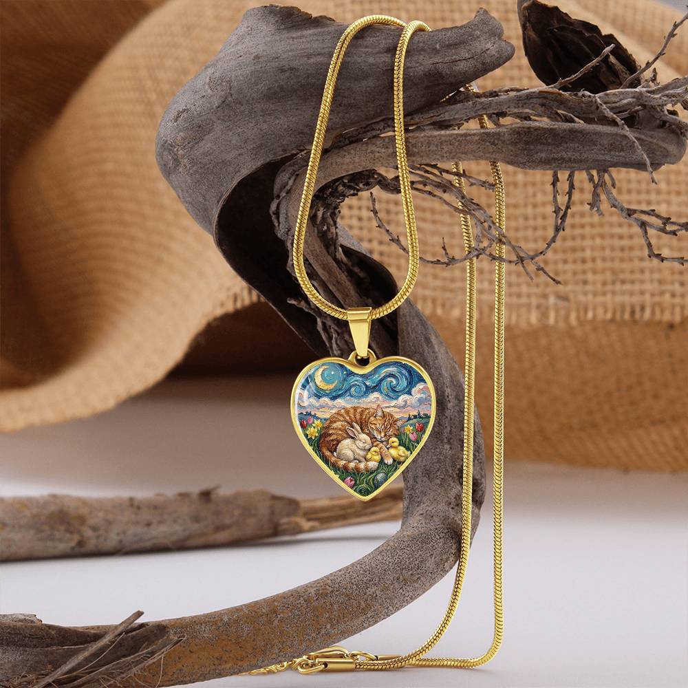 Easter Night Heart Necklace