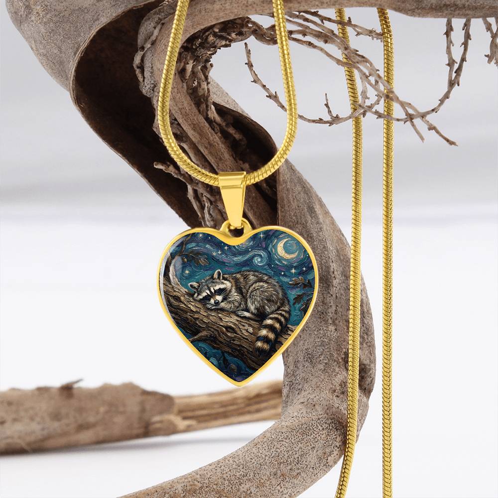 Midnight Bandit Heart Necklace