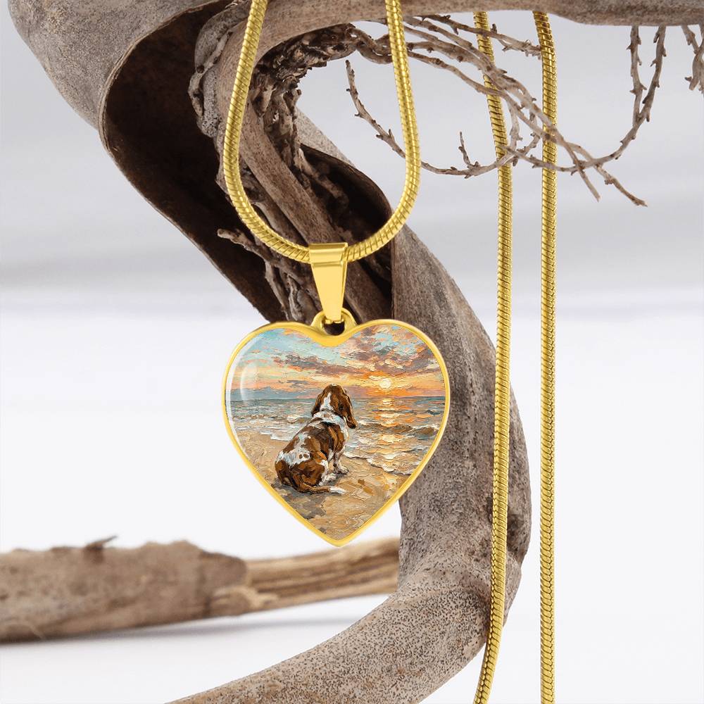 Beach Days - Basset Hound Heart Necklace