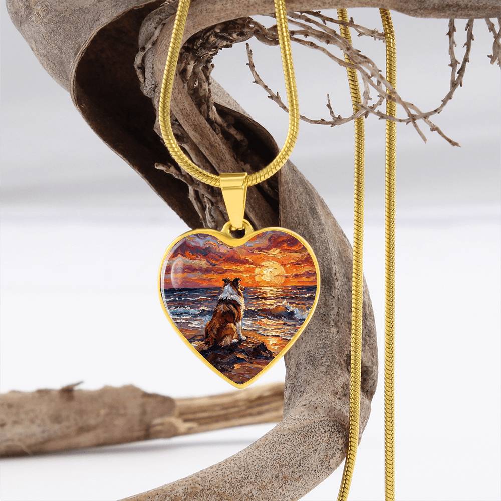 Beach Day - Collie Heart Necklace