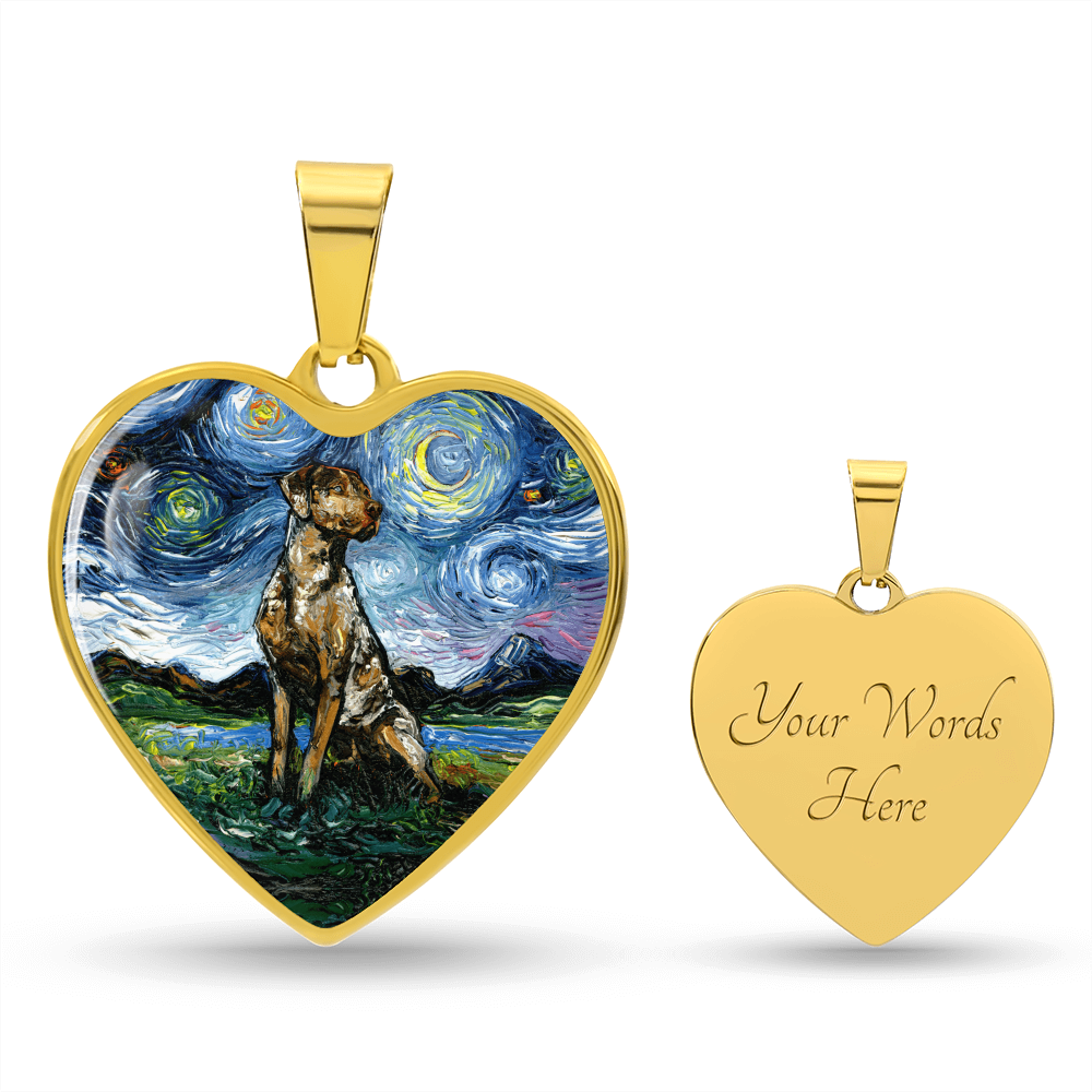 Catahoula Starry Night Heart Necklace