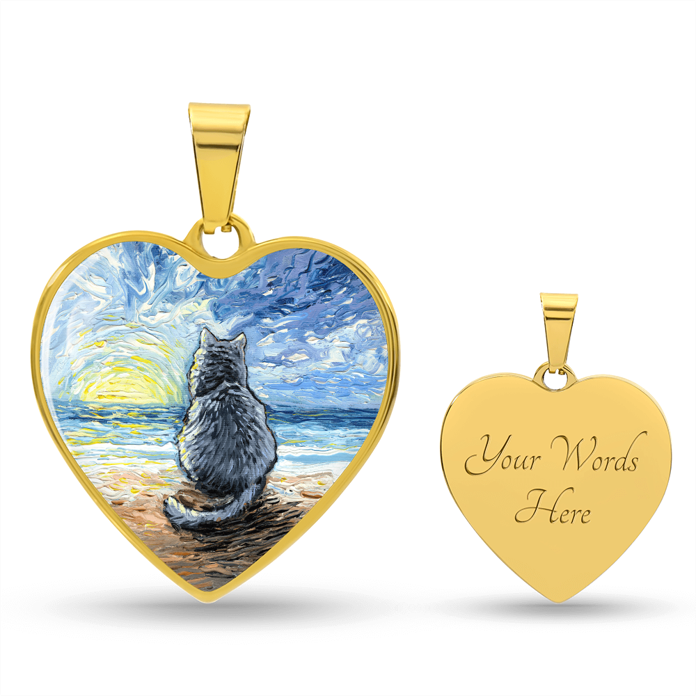 Beach Days - Nebelung Cat Heart Necklace