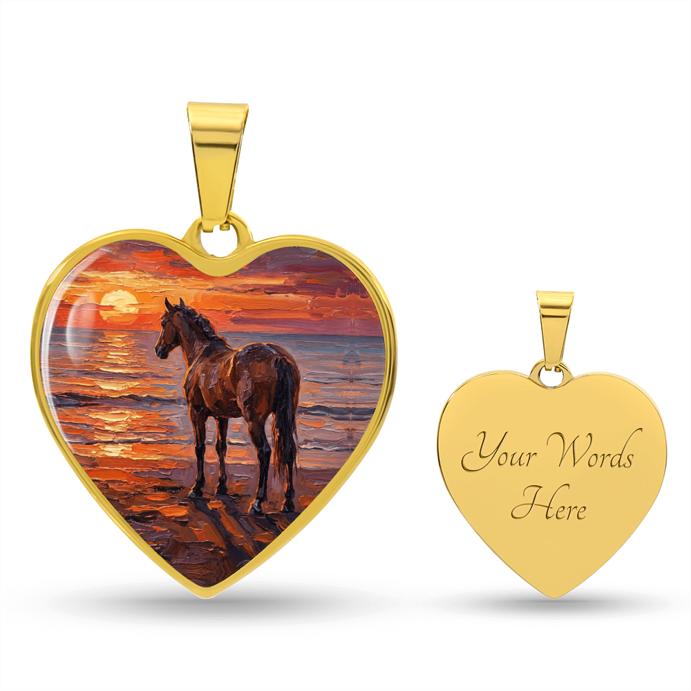 Sunset - Chocolate Mare Heart Necklace