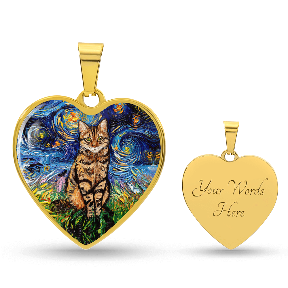 Brown TabbyStarry Night Heart Necklace