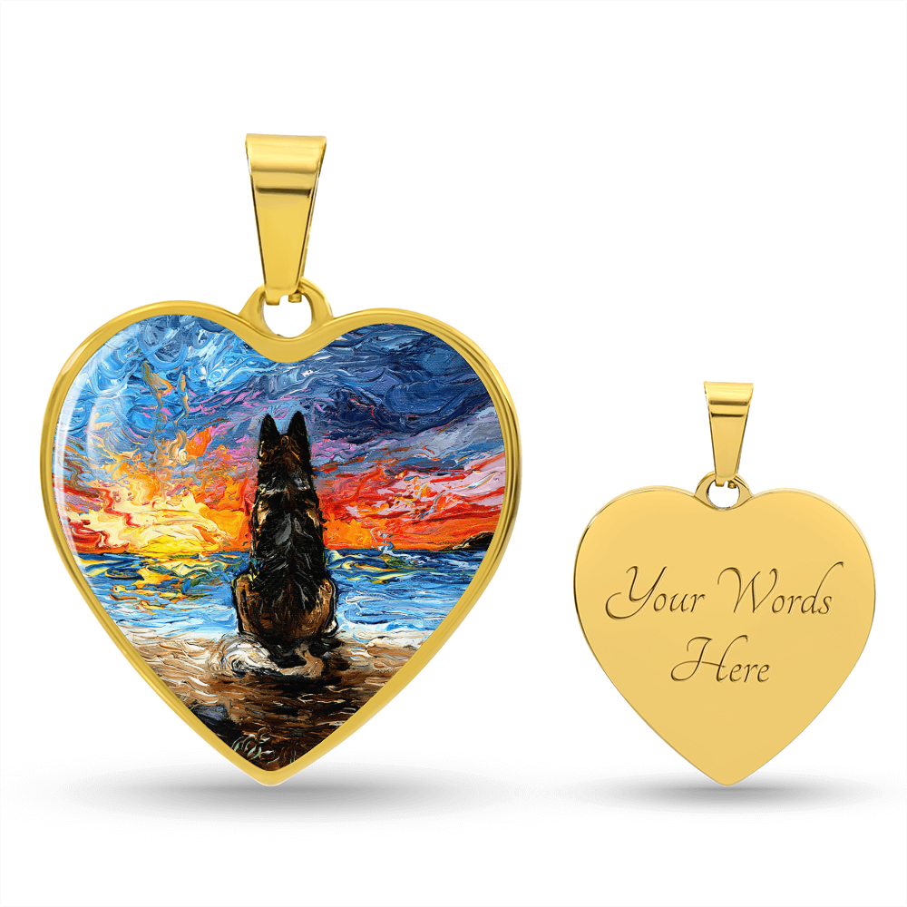 Beach Days - German Shepherd Heart Necklace