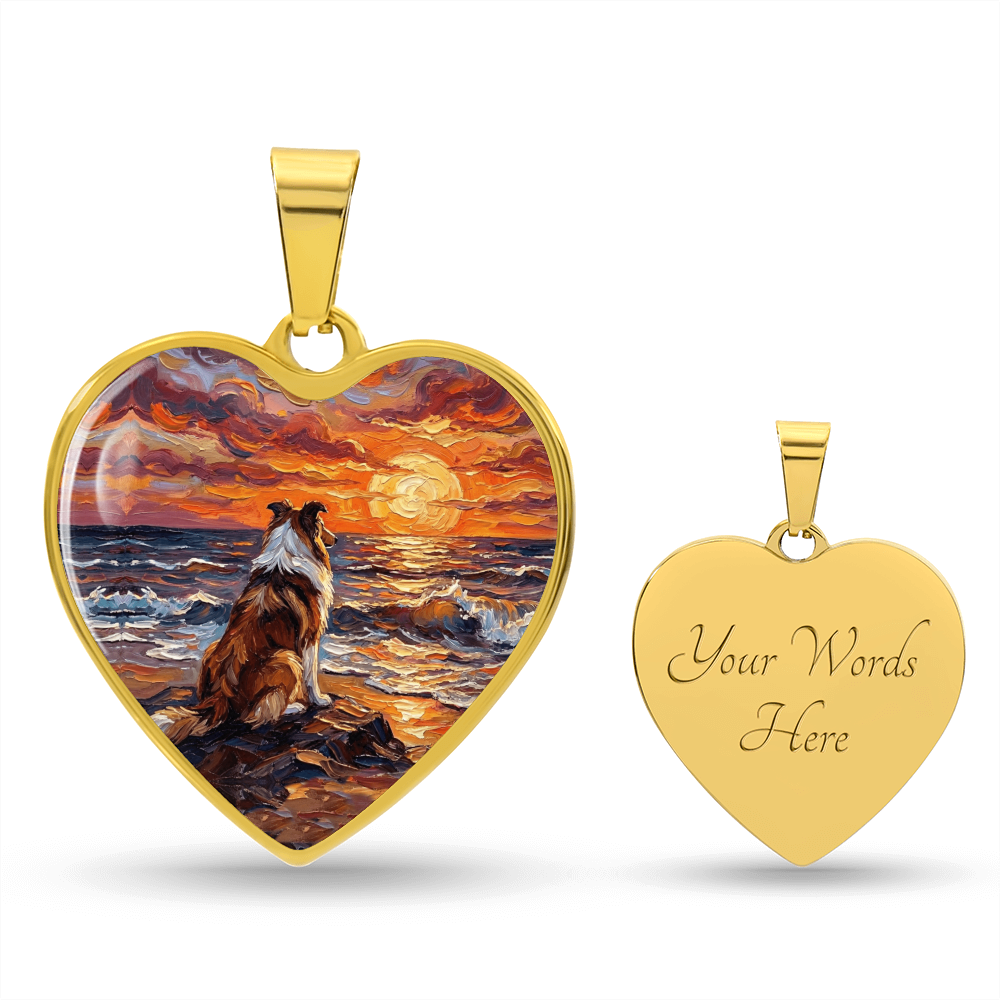 Beach Day - Collie Heart Necklace