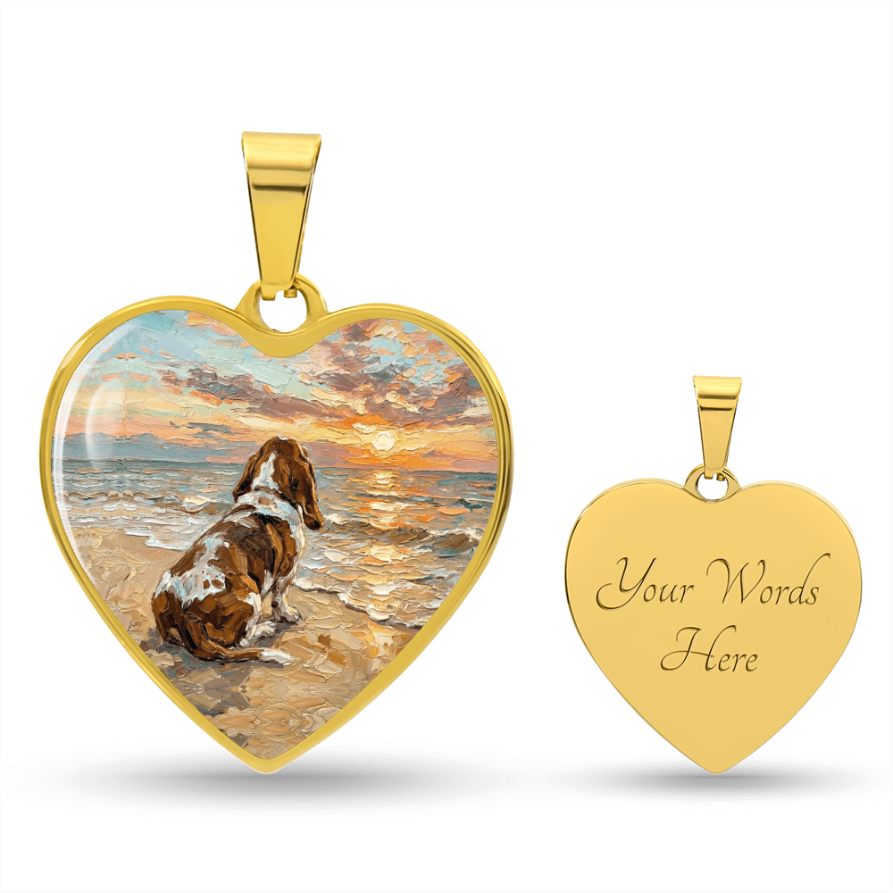 Beach Days - Basset Hound Heart Necklace