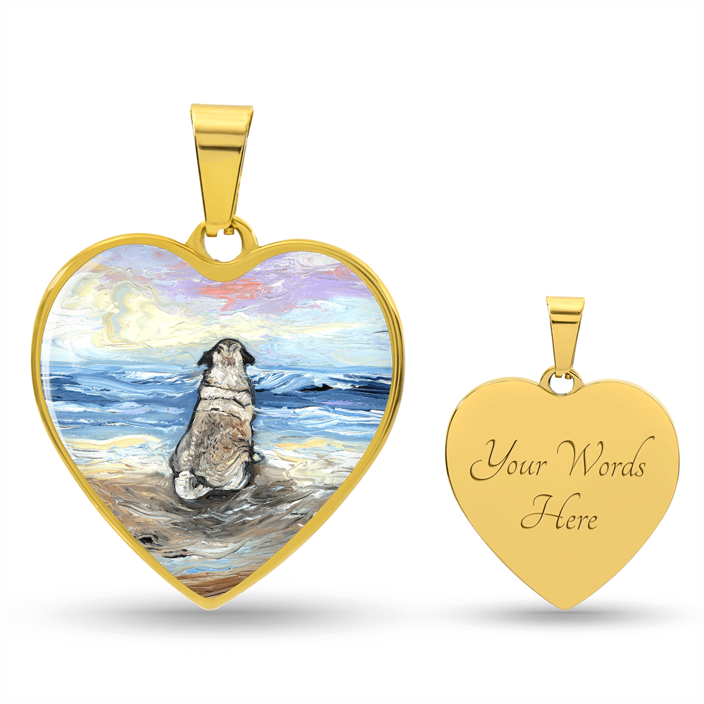 Beach Days - Pug Heart Necklace