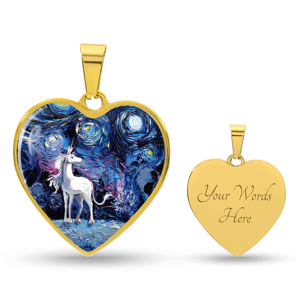 Van Gogh Never Saw The Last Starry Night Heart Necklace