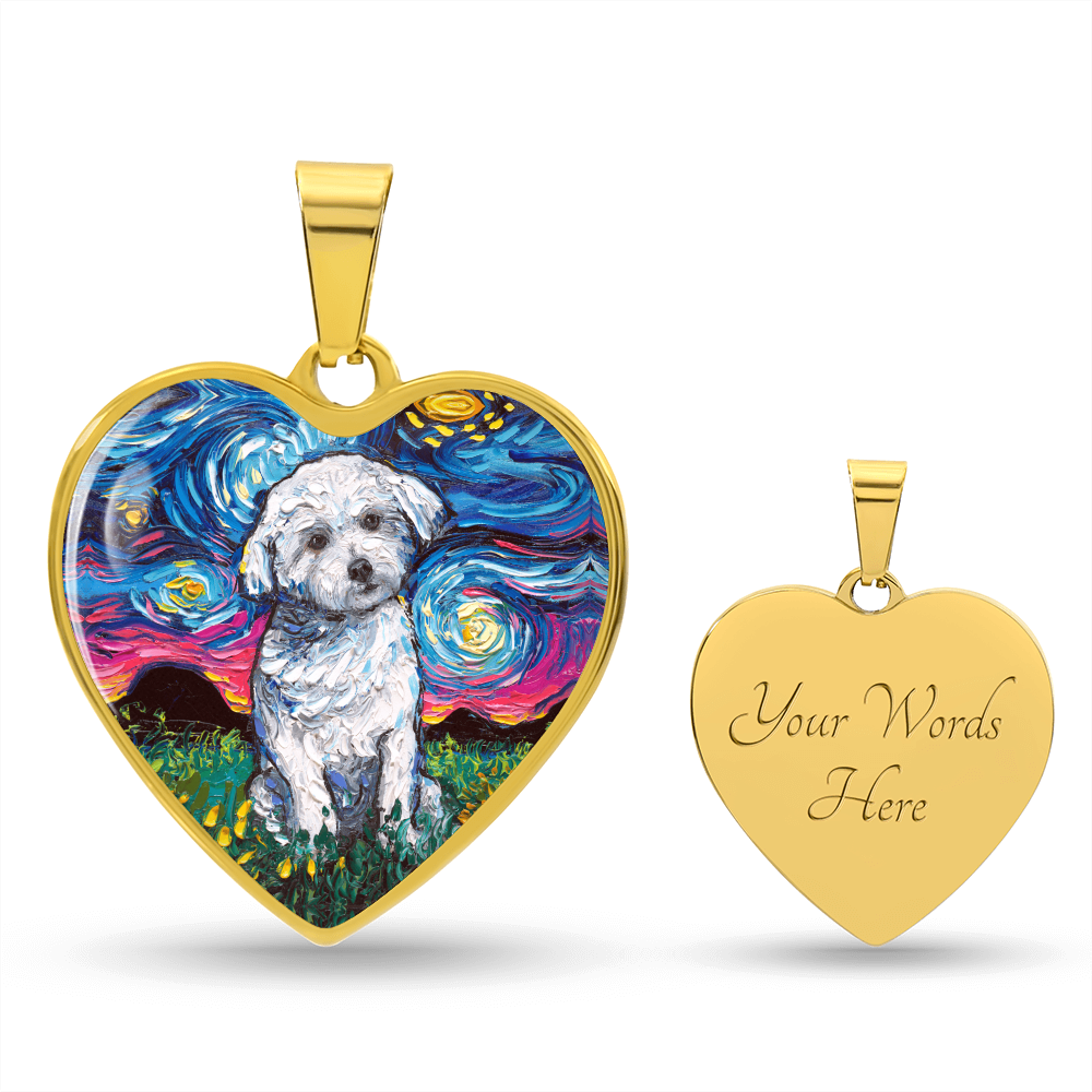 Maltese Starry Night Heart Bangle Bracelet