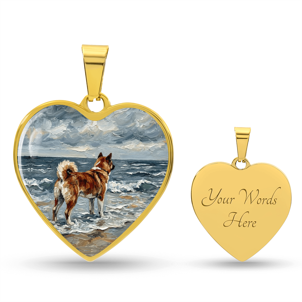 Beach Day - Akita Heart Necklace