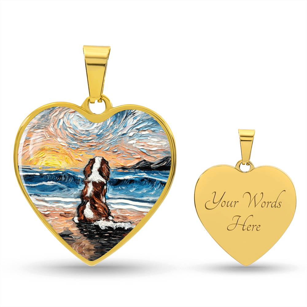 Beach Days - Blenheim Cavalier Starry Night Heart Necklace