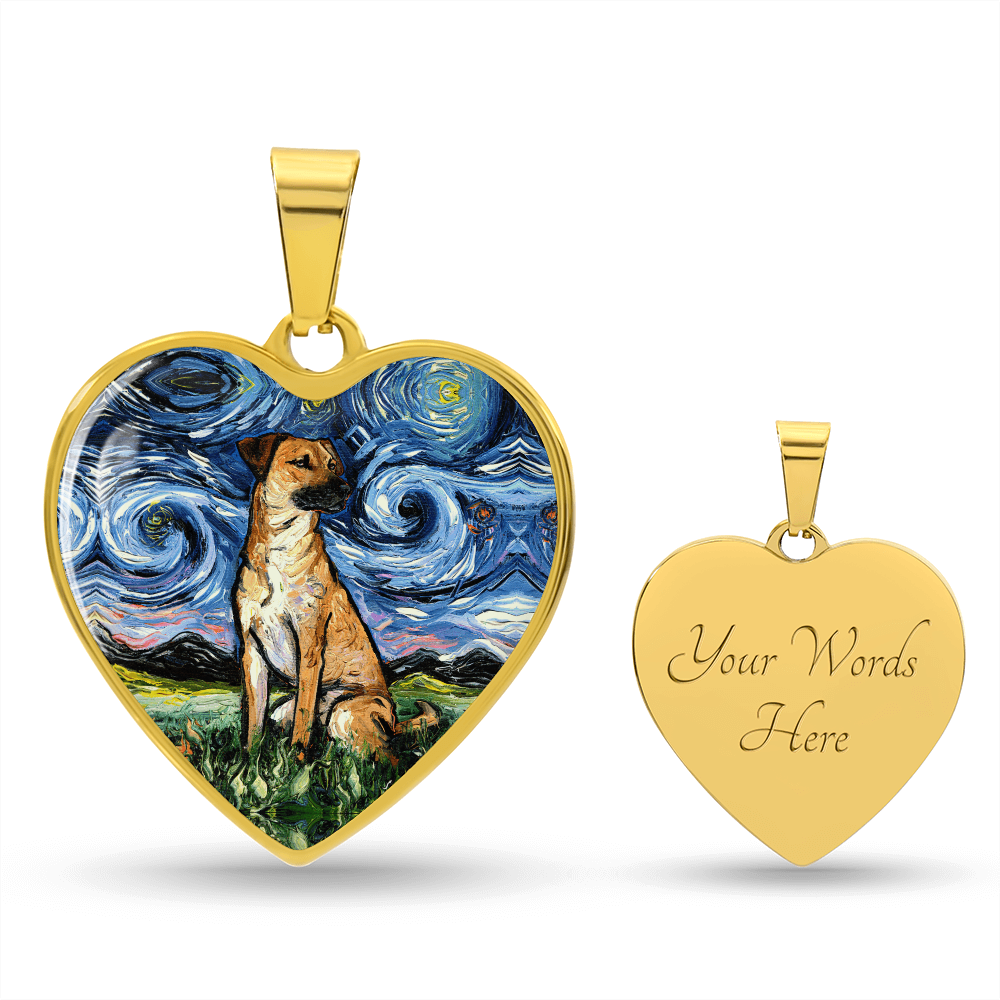 Black Mouth Curr Starry Night Heart Necklace