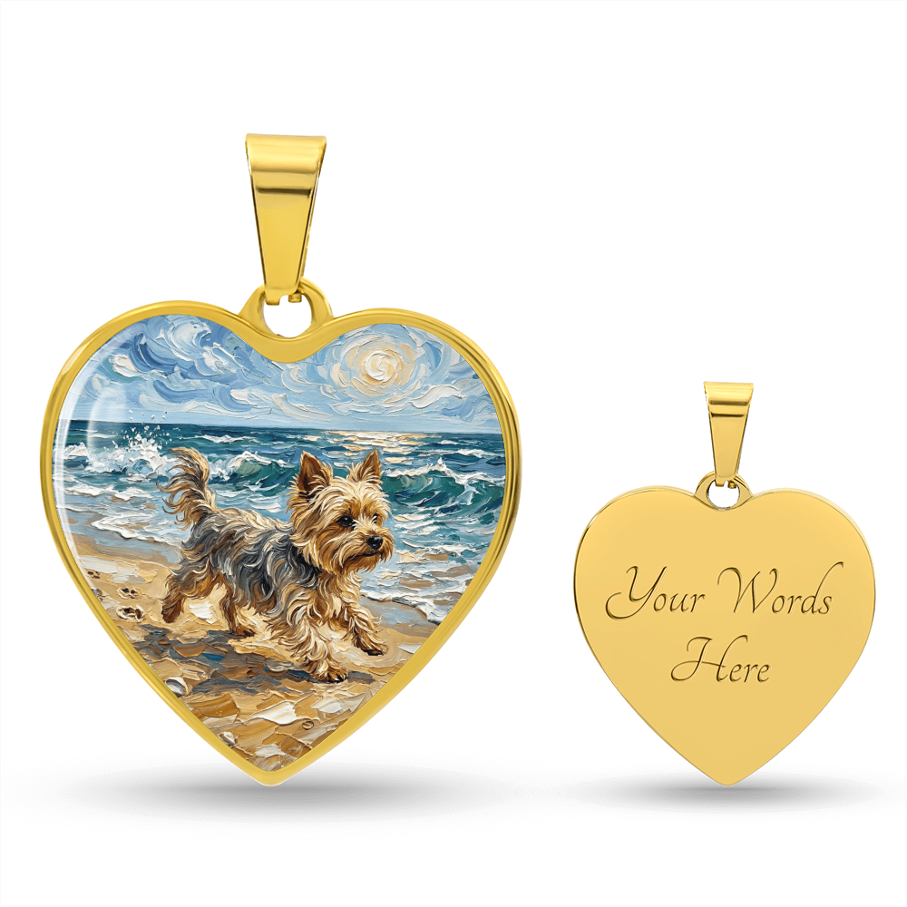 Beach Days - Yorkie Heart Necklace