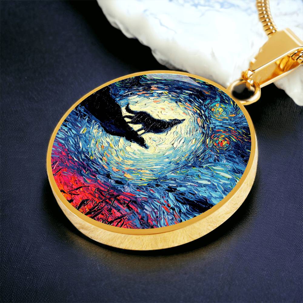 Wolfmoon Starry Night Round Necklace