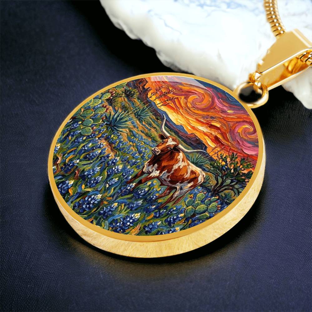 Texas Night Round Necklace