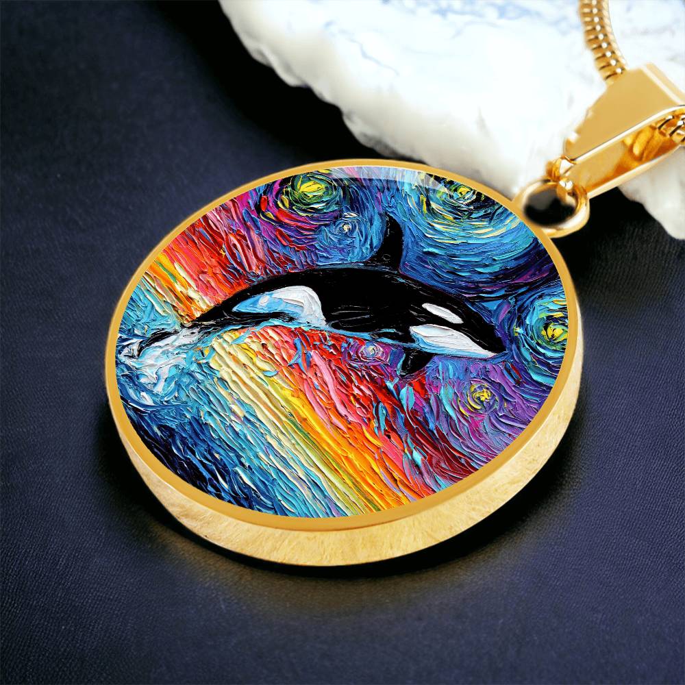 Orca Starry Night Round Necklace