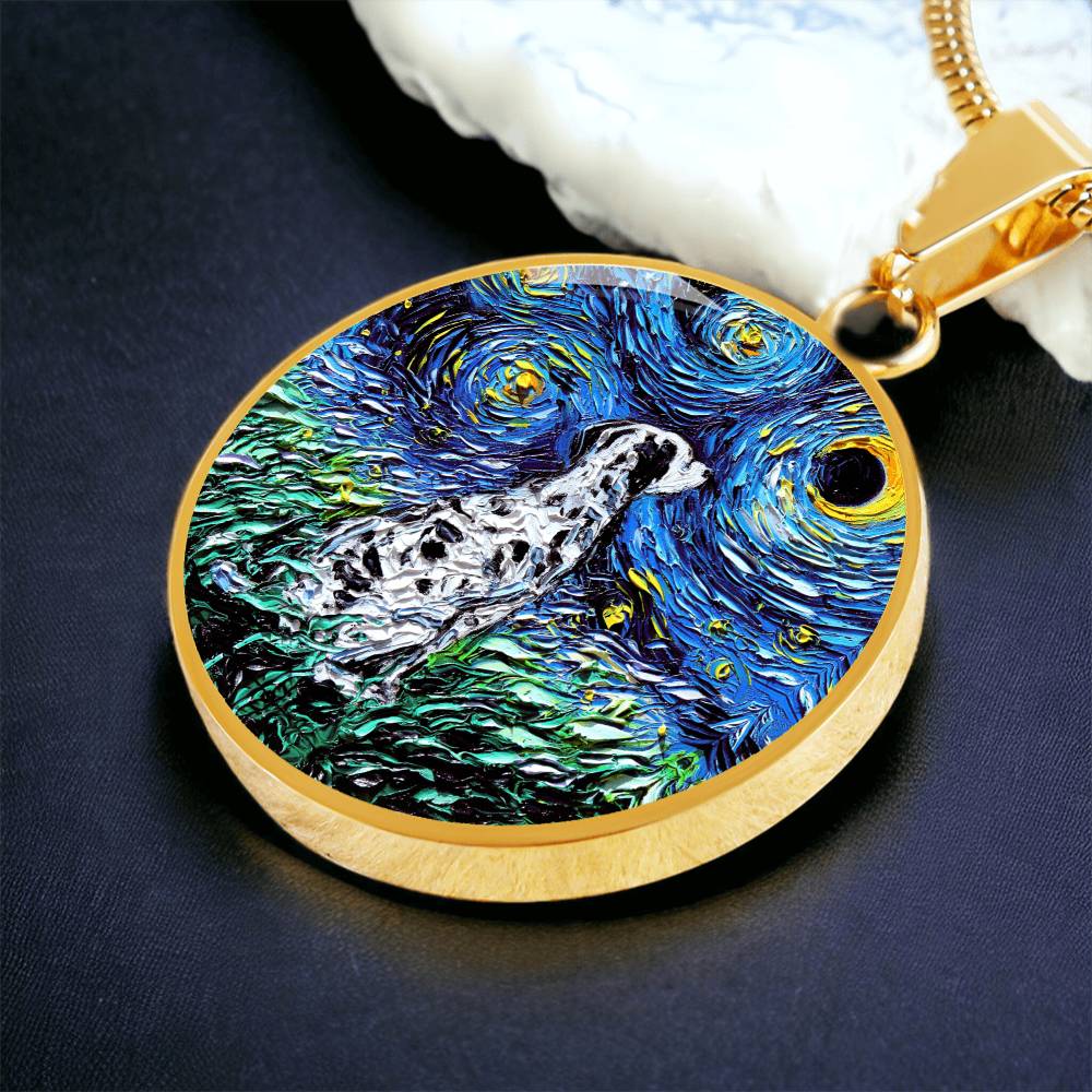 Dalmatian Starry Night Round Necklace