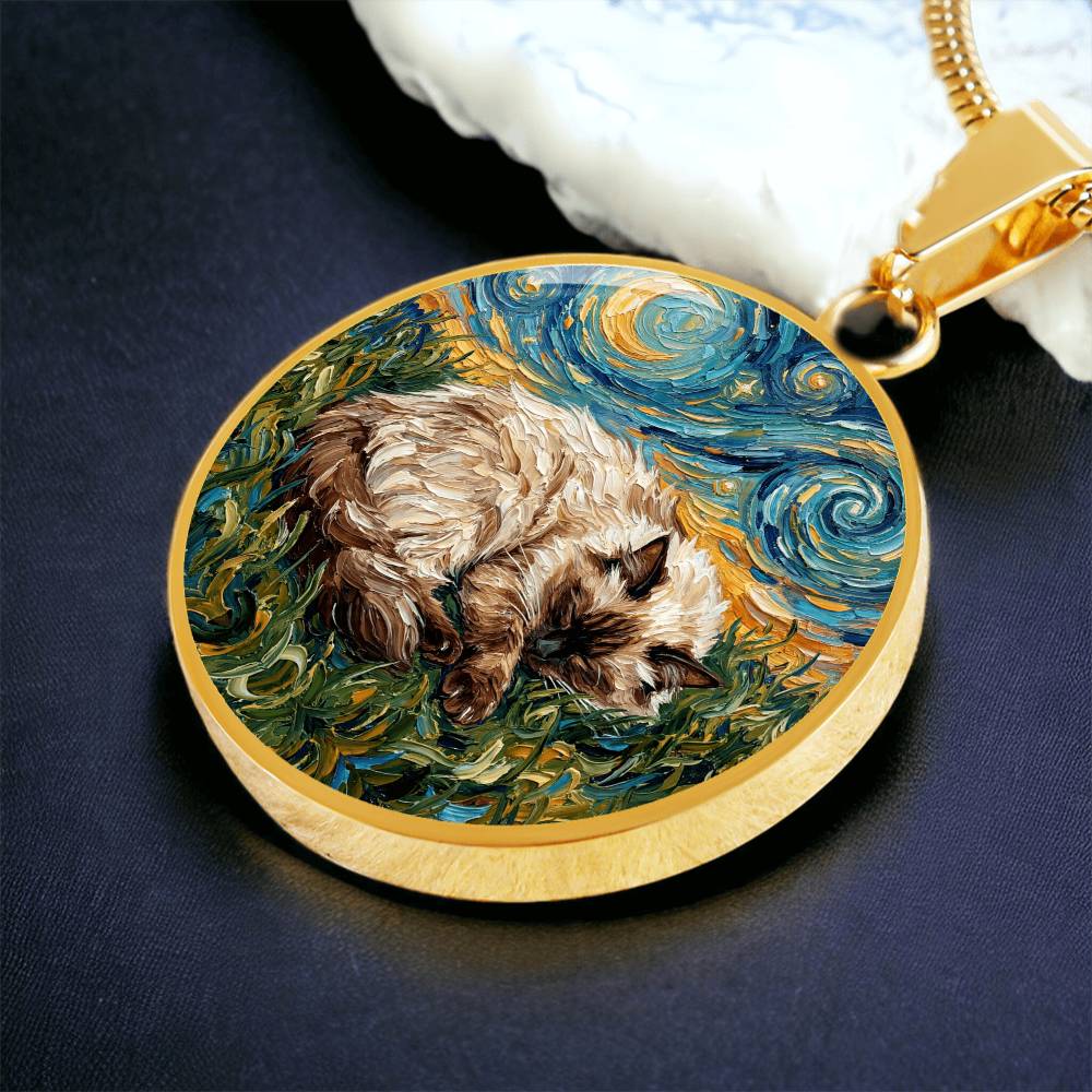 Sleepy Birman Round Necklace