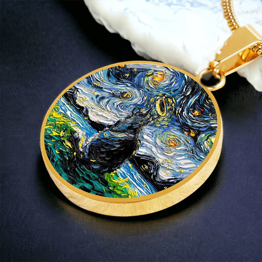 Angel 1 Starry Night Round Necklace
