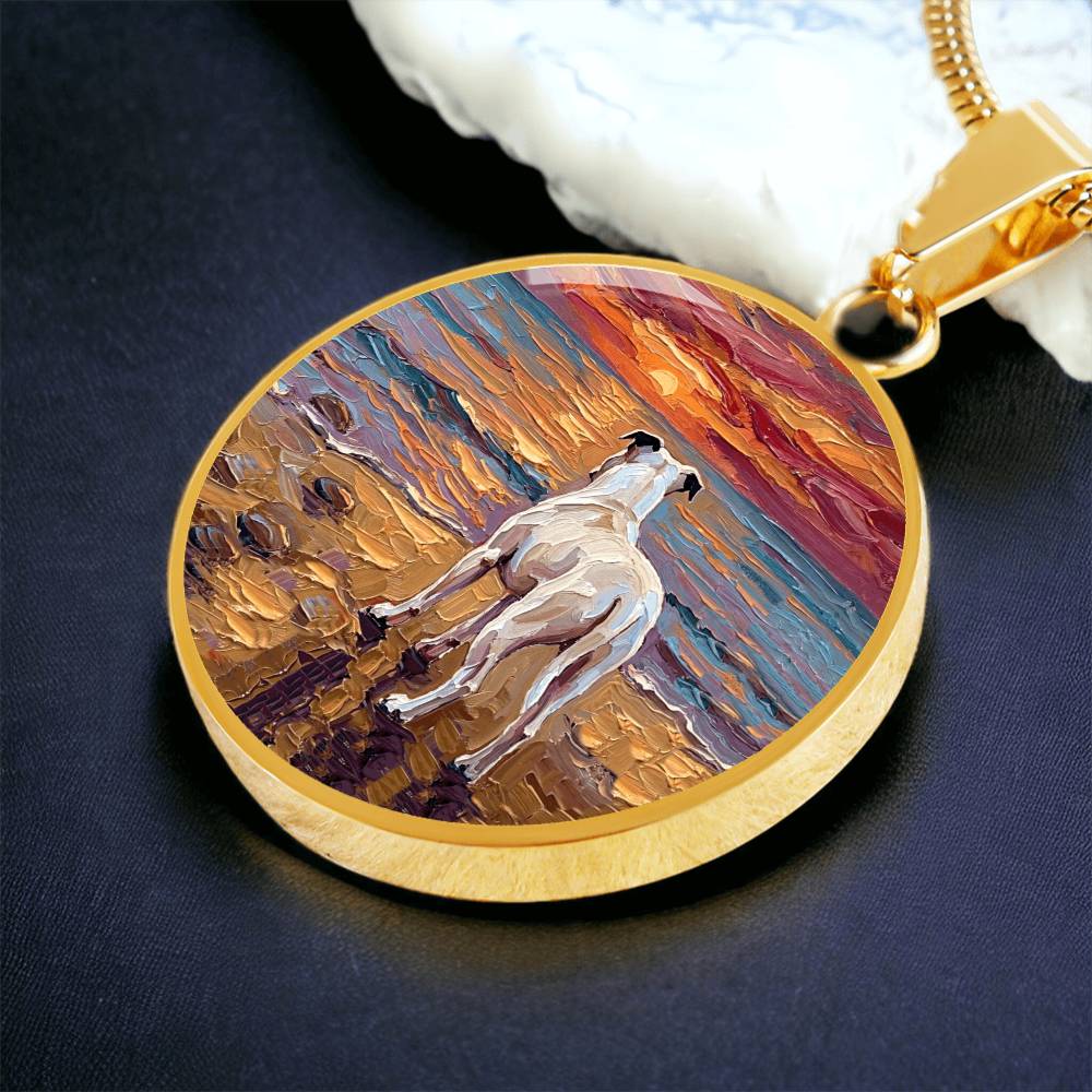 Beach Days - White Pit Bull Round Necklace