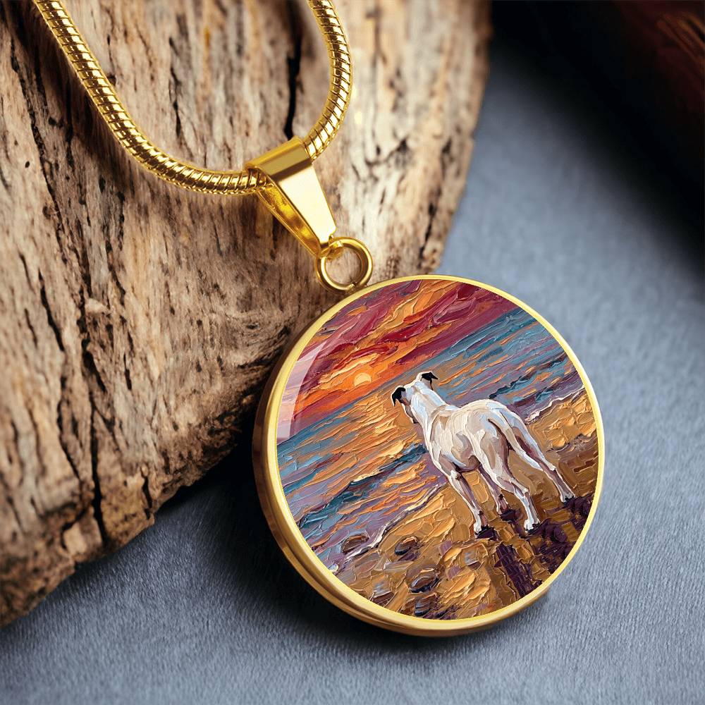 Beach Days - White Pit Bull Round Necklace