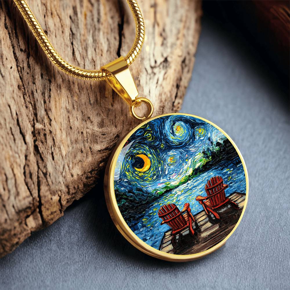 Adirondack Starry Night Round Necklace