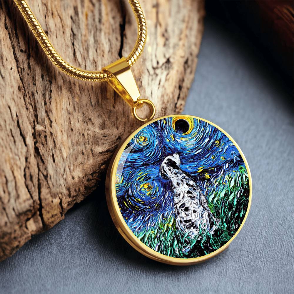 Dalmatian Starry Night Round Necklace