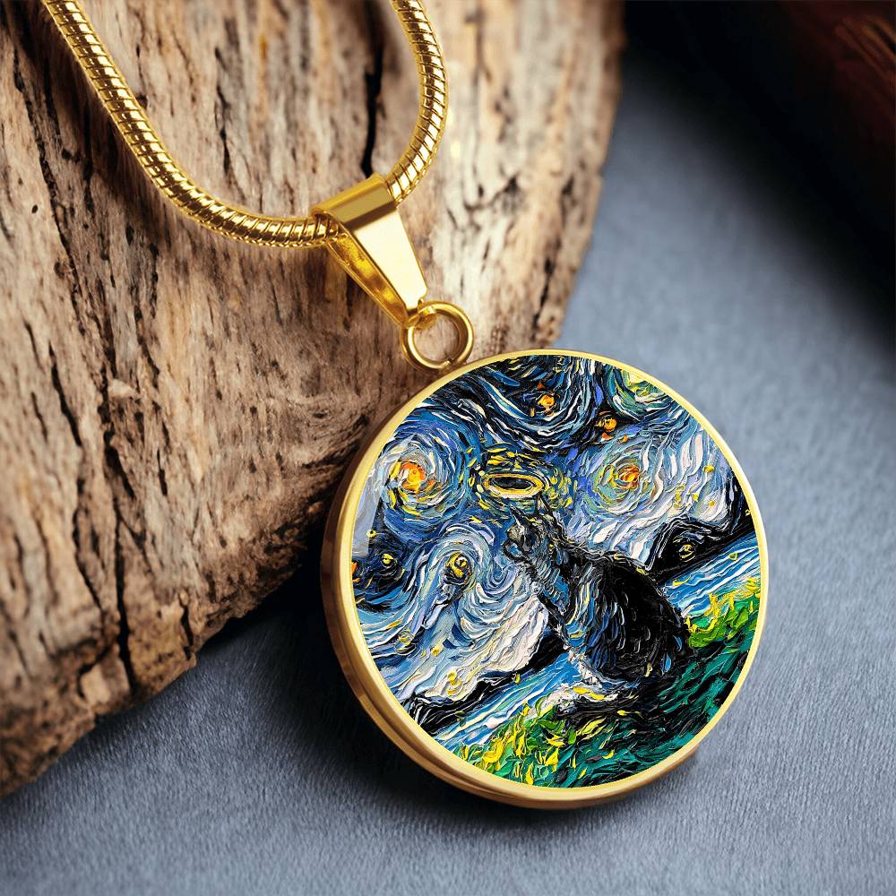 Angel 1 Starry Night Round Necklace