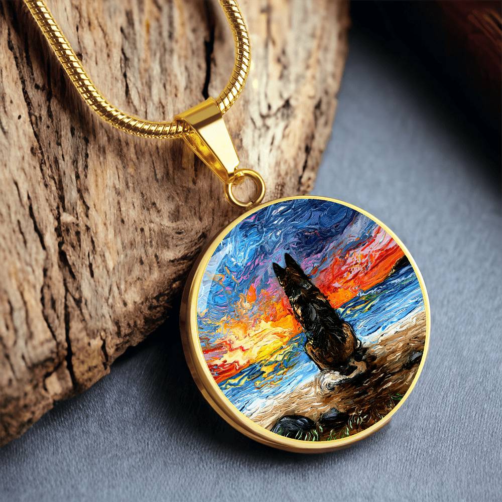 Beach Days - German Shepherd Round Necklace