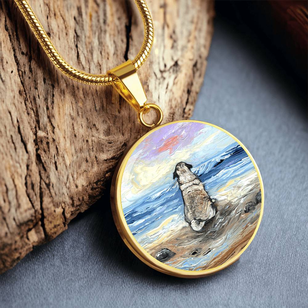 Beach Days - Pug Starry Night Round Necklace