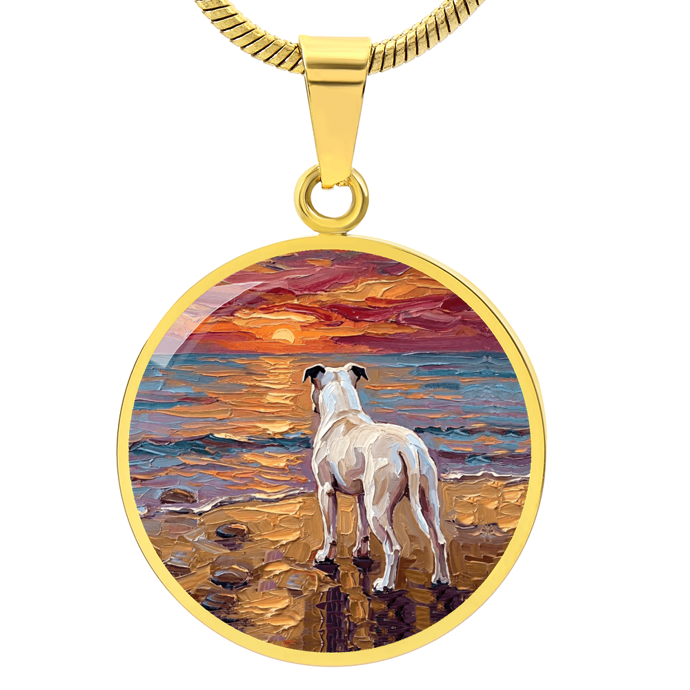 Beach Days - White Pit Bull Round Necklace