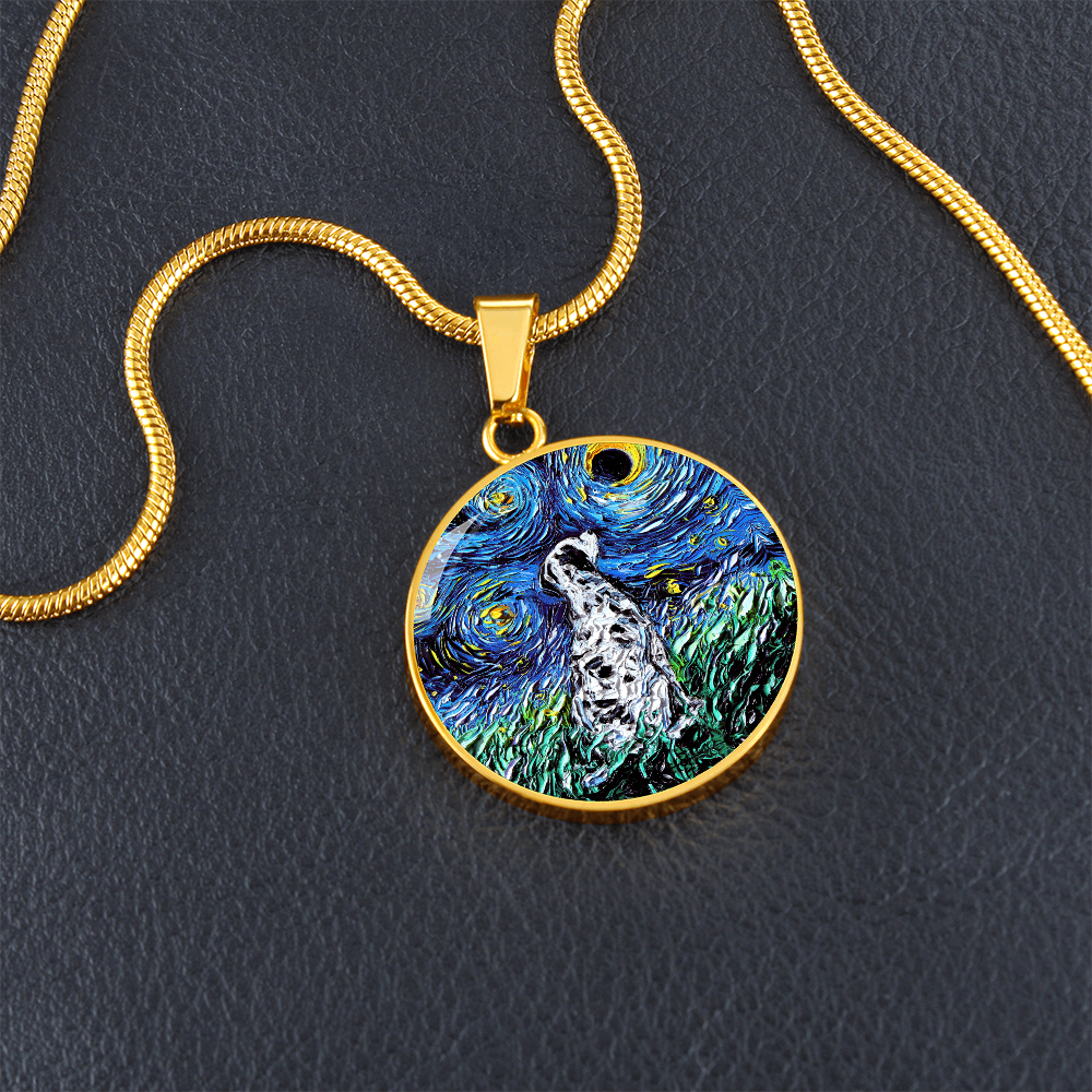 Dalmatian Starry Night Round Necklace