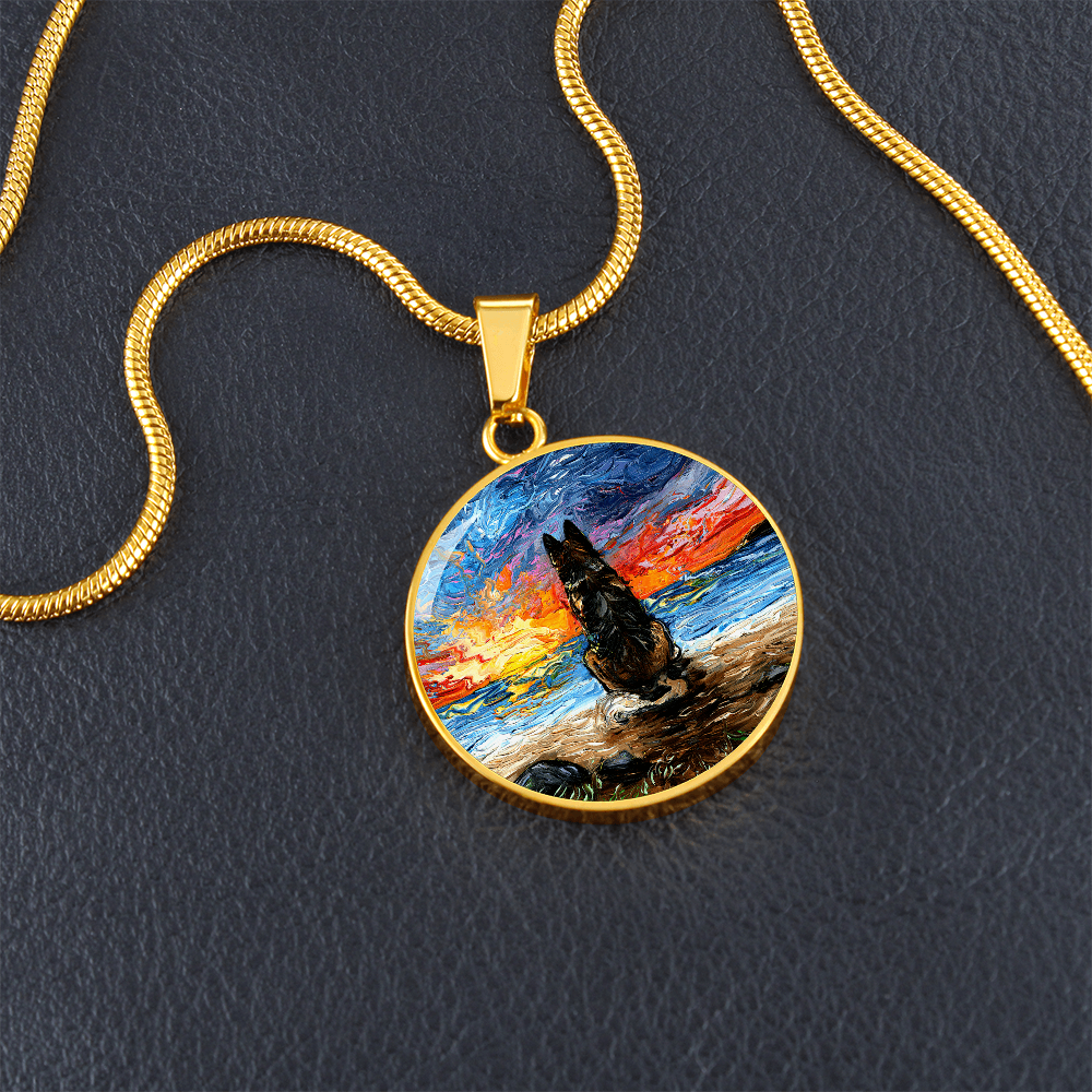 Beach Days - German Shepherd Round Necklace