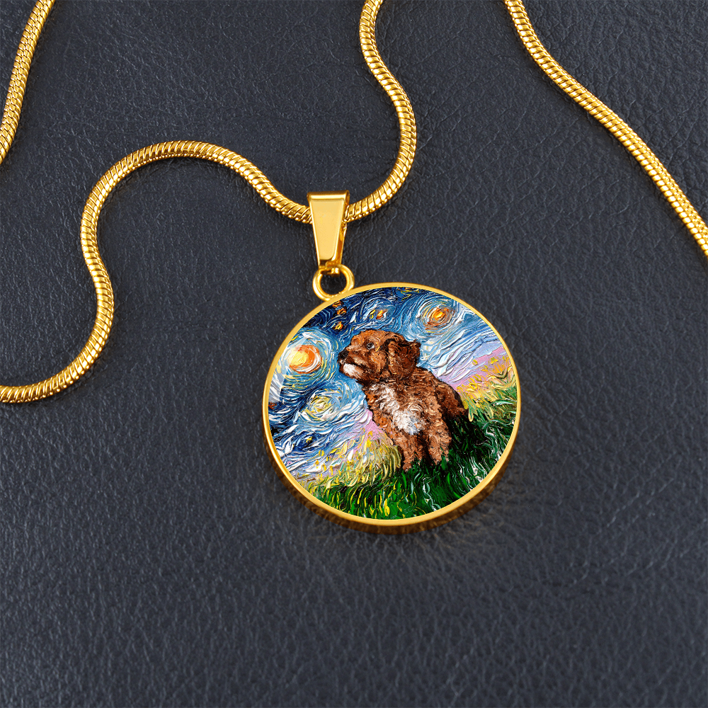 Cavapoo Starry Night Round Necklace