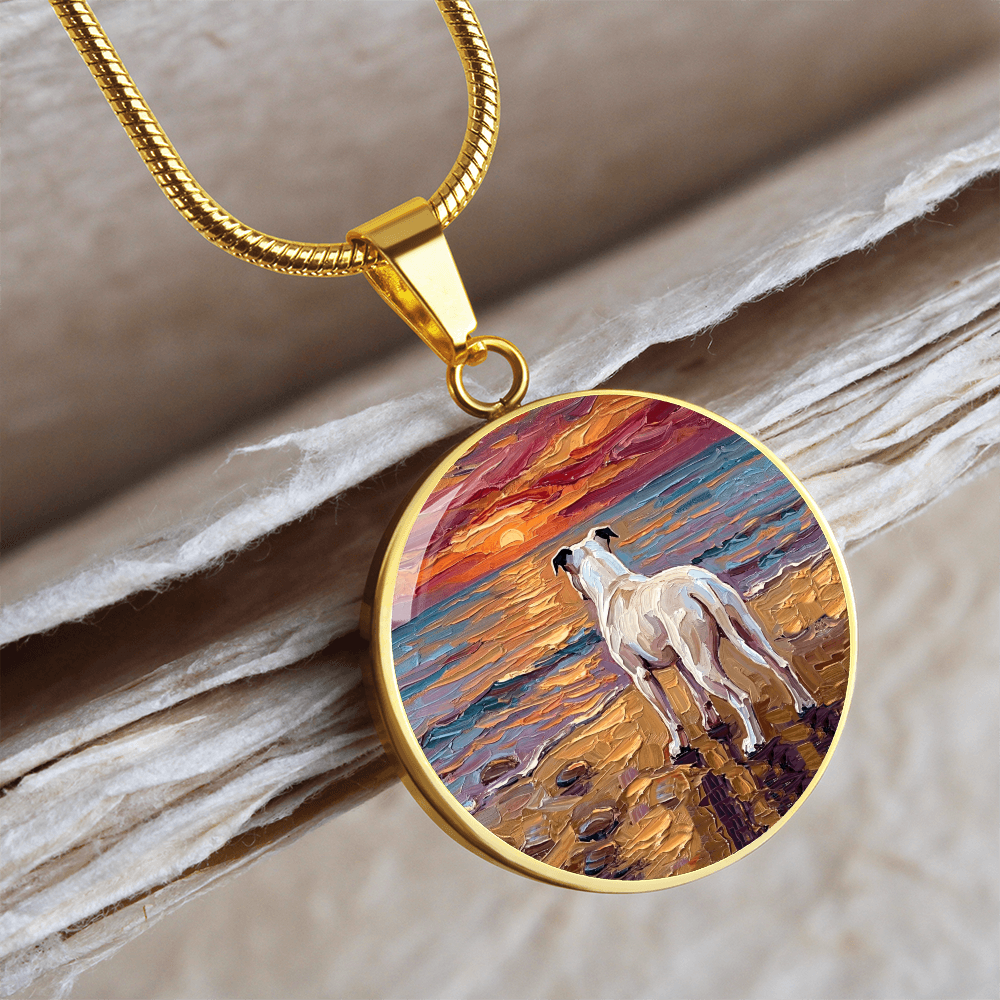 Beach Days - White Pit Bull Round Necklace
